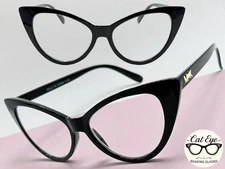 Classy Vintage Retro Cat Eye Style READING EYE GLASSES READERS Black Frame +1.50