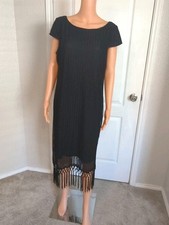 Fringe Glam Festival Gothglam Party Tiana B Women's XL Black Maxi Dress -DP25