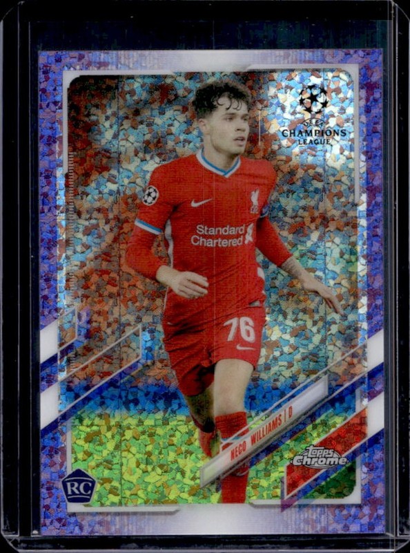 2020-21 Topps Chrome UEFA Neco Williams RC Purple Mini Diamond #/250 Liverpool