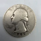 1948-S Washington Quarter US Coin 90% Silver Free Shipping