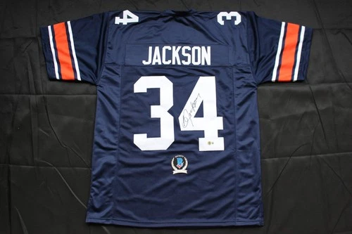 BO JACKSON AUBURN TIGERS SIGNED FOOTBALL JERSEY Royals Raiders BAS COA