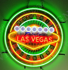 Welcome to Fabulous Las Vegas Nevada 24" Vivid LED Neon Sign Light Lamp Dimmer