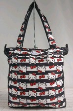    NWT JuJuBe x Sanrio Hello Kitty Dots  Stripes Be Light Nylon Tote Bag  