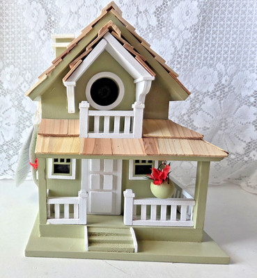 Farmhouse Cottage Style Mint Green Bird House 2 Story by Home Bazaar