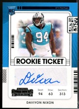 Daviyon Nixon RC Card 2021 Panini Contenders Rookie Autograph #217 