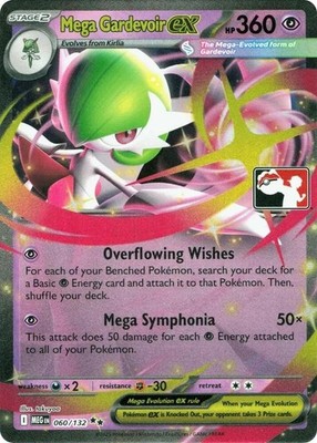 Pokemon TCG Mega Gardevoir EX 060/132 Prize Pack Series 8, Near Mint - Stamped