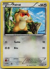 Patrat (77) 77/114 Common Black and White LP Pokemon Card