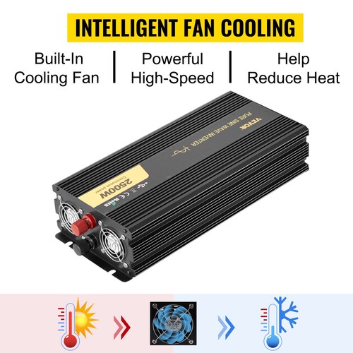 VEVOR Inverter a onda sinusoidale pura 2500W DC LCD Car Inverter - Imagen 9 de 12