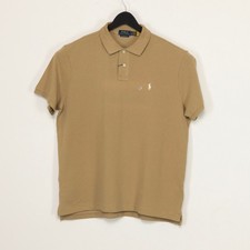 Polo Ralph Lauren Men Cotton Custom Slim Fit Mesh Polo Shirt Tan/Cream Size XL