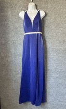 Royal Blue Prom Dress Formal Evening Gown Fitted Straps Sparkle Size 8