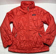 Patagonia Nano Puff Puffer Jacket Girls L 12 Orange Primaloft Insulation