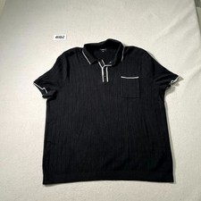 Express Polo Sweater Mens XL Black Cotton Sho...