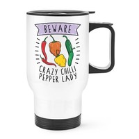 Beware VerrüCkte Chilli Pfeffer Damen Reisetasse Tasse Mit Griff Mutter Tag Spaß