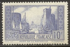 FRANCE #251 Mint NH - 1929 10fr La Rochelle, Type I