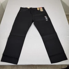 Levis Jeans Mens 38x30 Black 501 Button Fly Straight Fit Denim Pants Western New