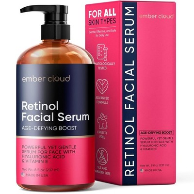 Ember Cloud Retinol Face Serum Anti-aging Wrinkle Vitamin E Hyaluronic Acid 8oz