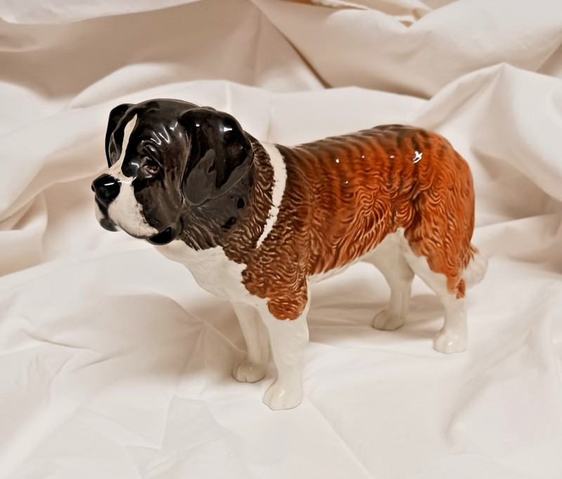 Vintage Beswick Saint Bernard Dog Corna Gath Stroller Glossy Porcelain Figurine