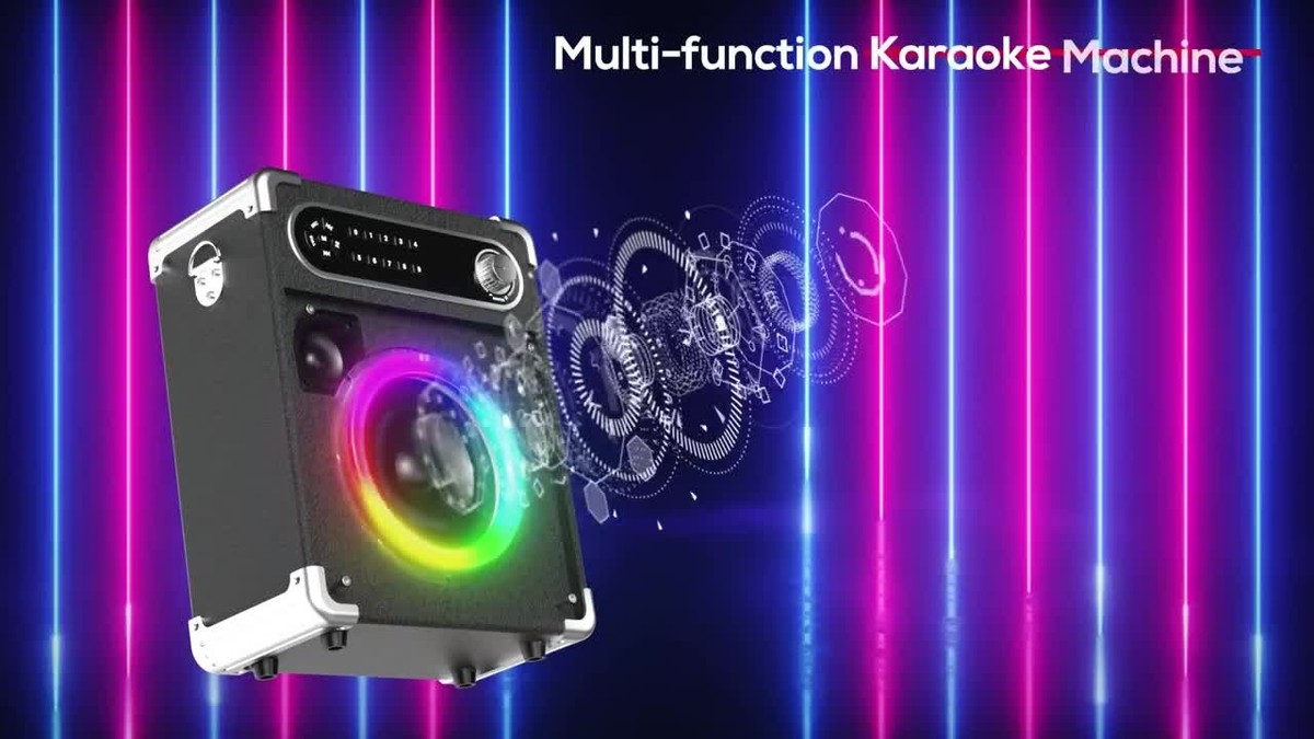 Karaoke Machine with 2 Wireless Microphones,Portable Bluetooth 5.1