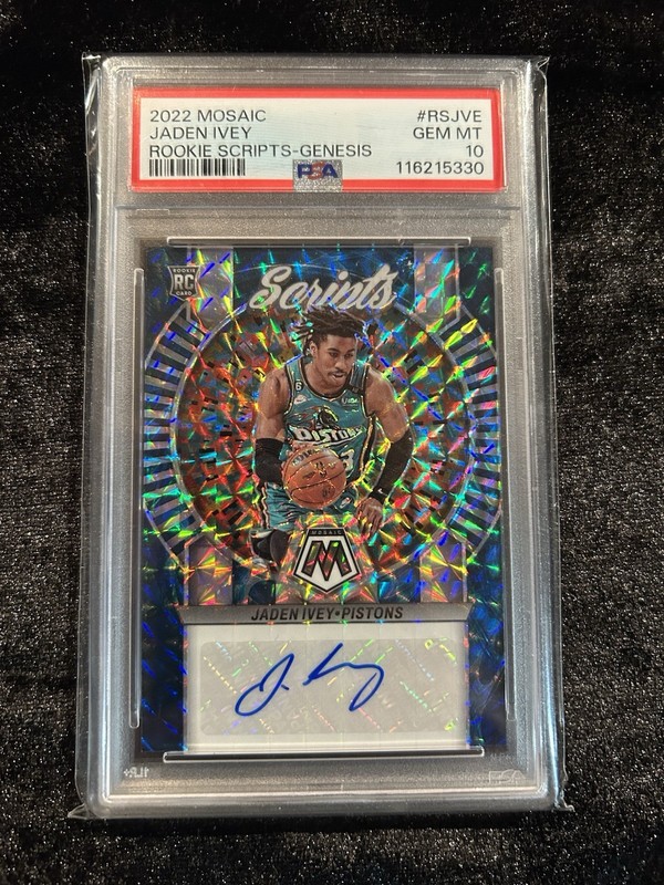 Jaden Ivey 2022 Mosaic Rookie Genesis Scripts Auto PSA 10