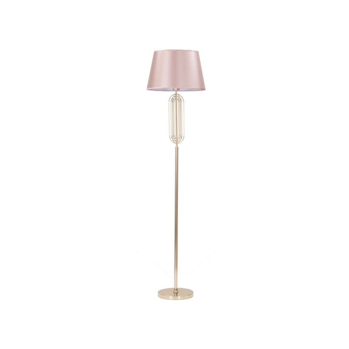 Lampadaire Krista rose et or de 168cm pour éclairer le salon