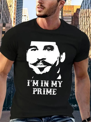 Casual Style | Men's ''I'm in My Prime'' Graphic T-Shirt - Casual Black Cotton Tee