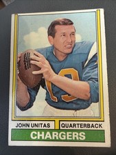 1974 Topps #150 John Unitas HOF Baltimore ￼Colts San Diego Chargers
