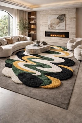 Designer Rug | Irregular Rug | Wool area Rugs | Living Room Rug | Tufted A171