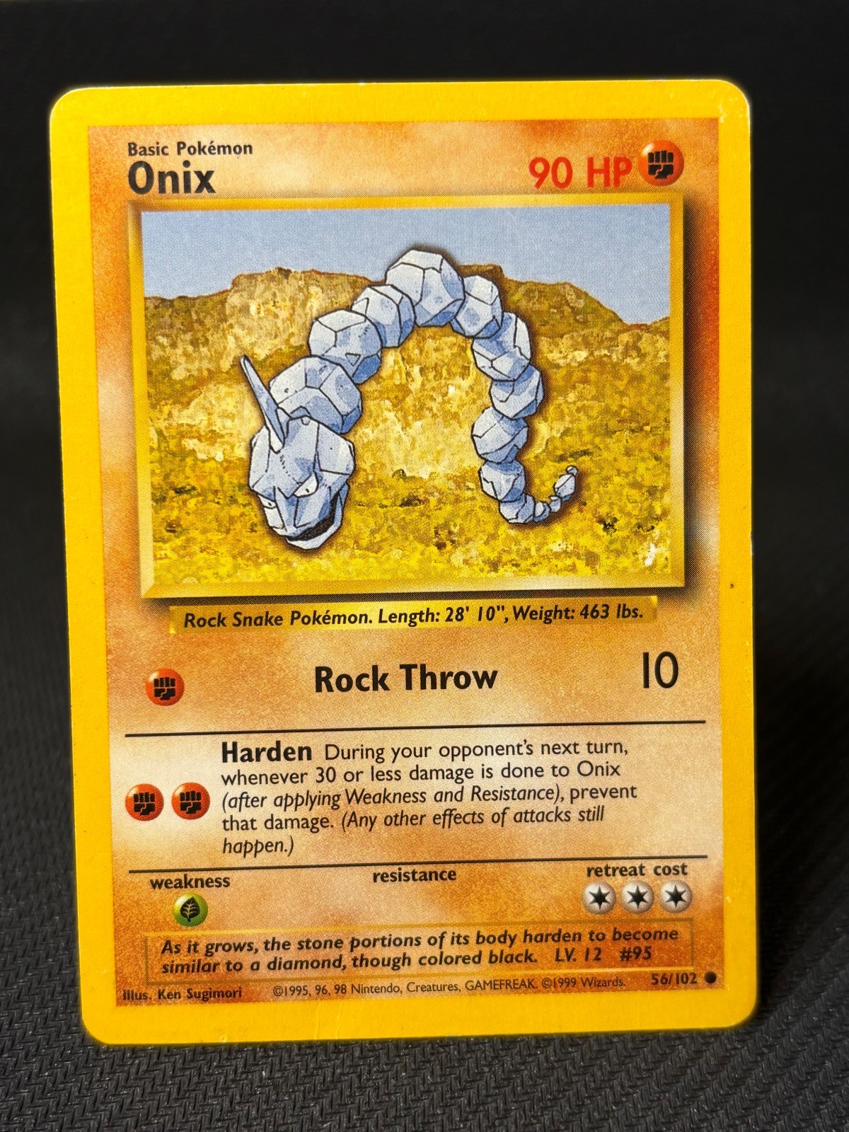 Onix 84/130 Common Base Set 2 Pokemon Moderately Played
