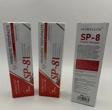 3 Pack Dental Sp-8 Ultra Whitening Probiotic Toothpaste Astraglow 3.5 oz ex 3/28