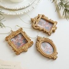Miniature Photo Frames Set Baroque Vintage Style Resin for Holiday Decor