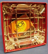 Royal Crystal Rock RCR Square Crystal Ashtray 24% + Lead with Box & Papers 4.5"