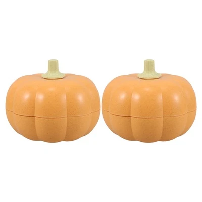 2pcs Pumpkin Bowl With Lid Fruit Stand Pumpkin Shaped Bowl Fall Candy Bowl - Image 1 of 4