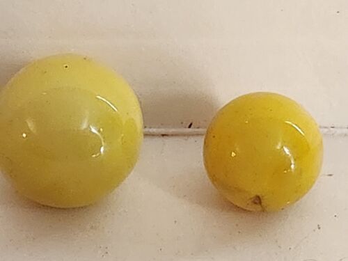 2 canicas remolino amarillas yema de huevo de colección - Imagen 3 de 5