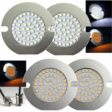 Eagle Lights 3 1/4" Harley Flat LED Turn Signals Front Rear Amber 1156 Equalizer