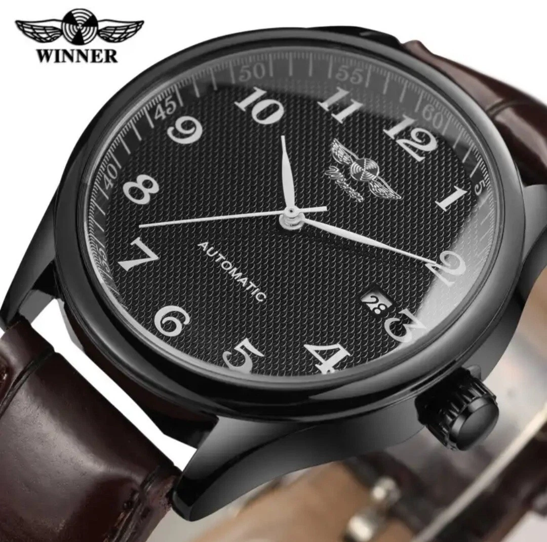 Orologio Meccanico Automatico Uomo – Stile Militare Con Cassa Scheletro E Lancette Luminose, Triangolo - 2
