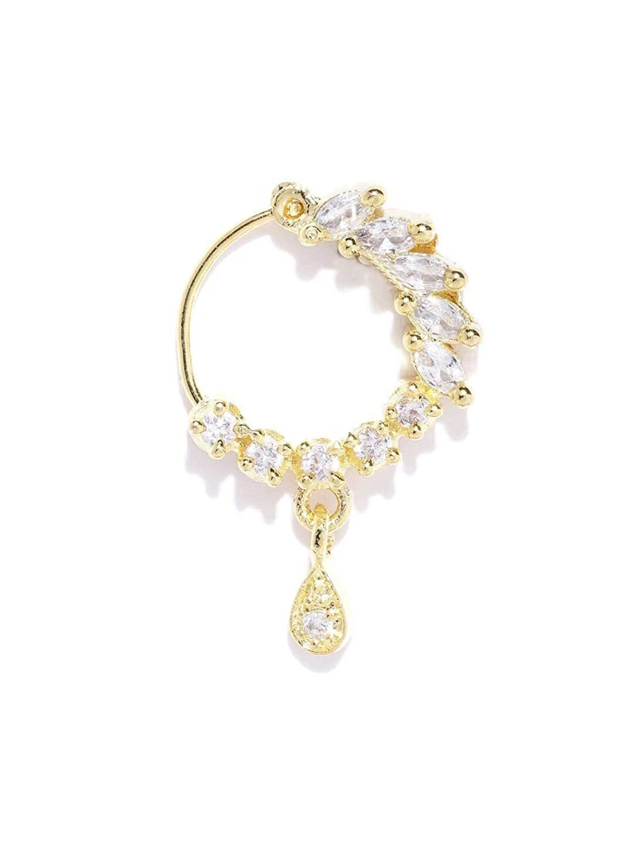 American diamond gold cheap nose pin