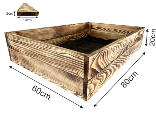 Lermowoood Hochbeet aus Holz Natur Geflammt – Pflanzkasten für Gemüse & Kräuter - Bild 24 von 40