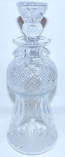 SIGNED EDINBURGH SCOTLAND CUT CRYSTAL THISTLE 11 1/4" WINE DECANTER WITH STOPPER