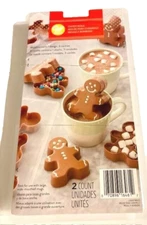 Hot Chocolate Cocoa Bomb Candy Mold Gingerbread shape 2-ct 3-cav. plastic Wilton