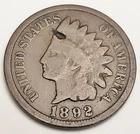 1892 P Indian Head Cent Penny  *G DETAILS - GOOD DETALS*  *FREE SHIPPING*