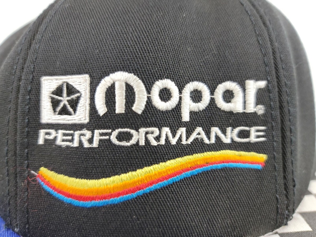 Vintage 1990s Mopar Performance Snapback Hat Rainbow Checkered