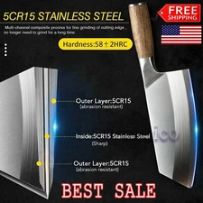 Stainless Steel Kitchen Knives Meat Cleaver Set Japanese Damascus Chopping 2025