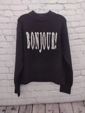 A New Day Women's Fuzzy Sweater Black Small