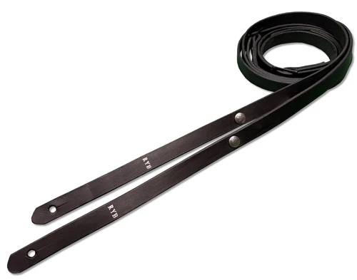 SLASHER Thin Leather Black Faded Custom Guitar Strap RYB Los Angeles Straps