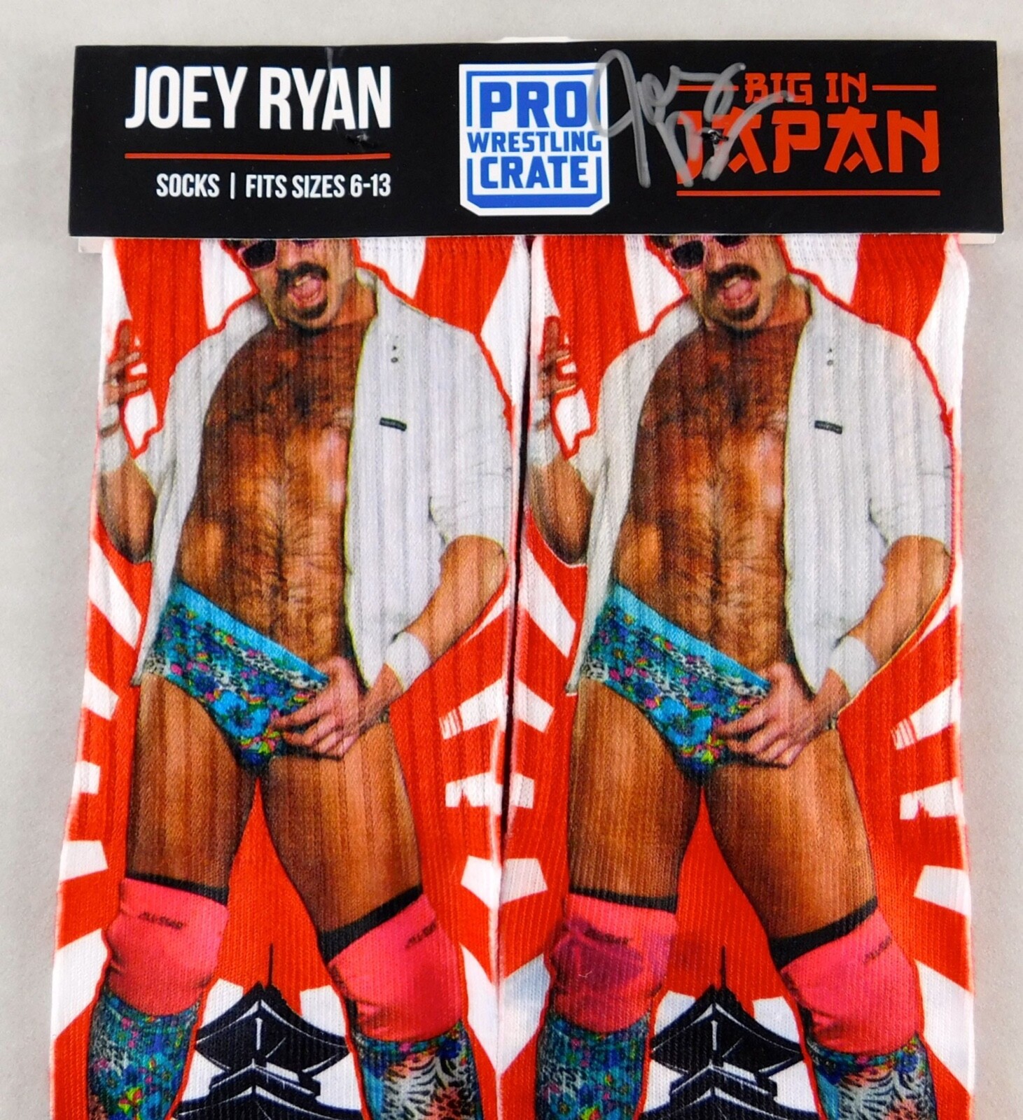 Joey Ryan Signed Pro Wrestling Socks Exclusive AEW WWE Wrestler Loot