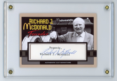 Richard J. McDonald ~ Carte à collectionner personnalisée dédicacée signée « fondateur » ~ JSA LOA - Photo 1/4