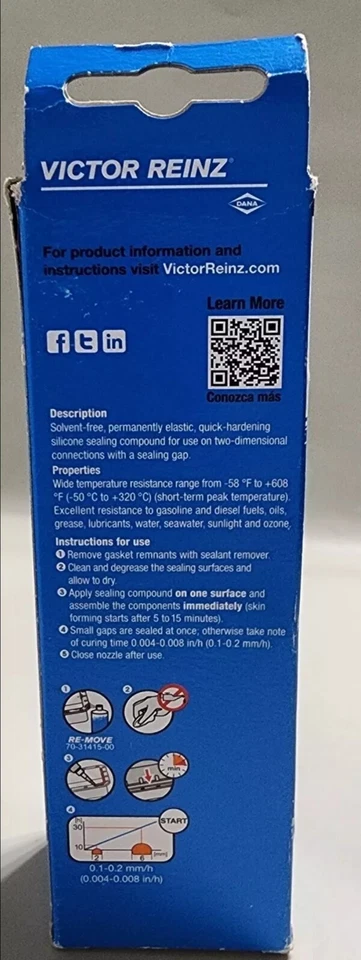 Reinzosil RTV Silicona - 70 ml Tubo Sellado Compuesto de Sellado Universal Foto 3 de 4