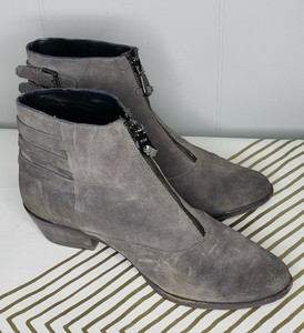 gray booties low heel
