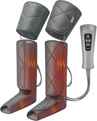 FSA HSA Eligible Leg and Calf Massager with Adjustable Heat Settings - Grey
