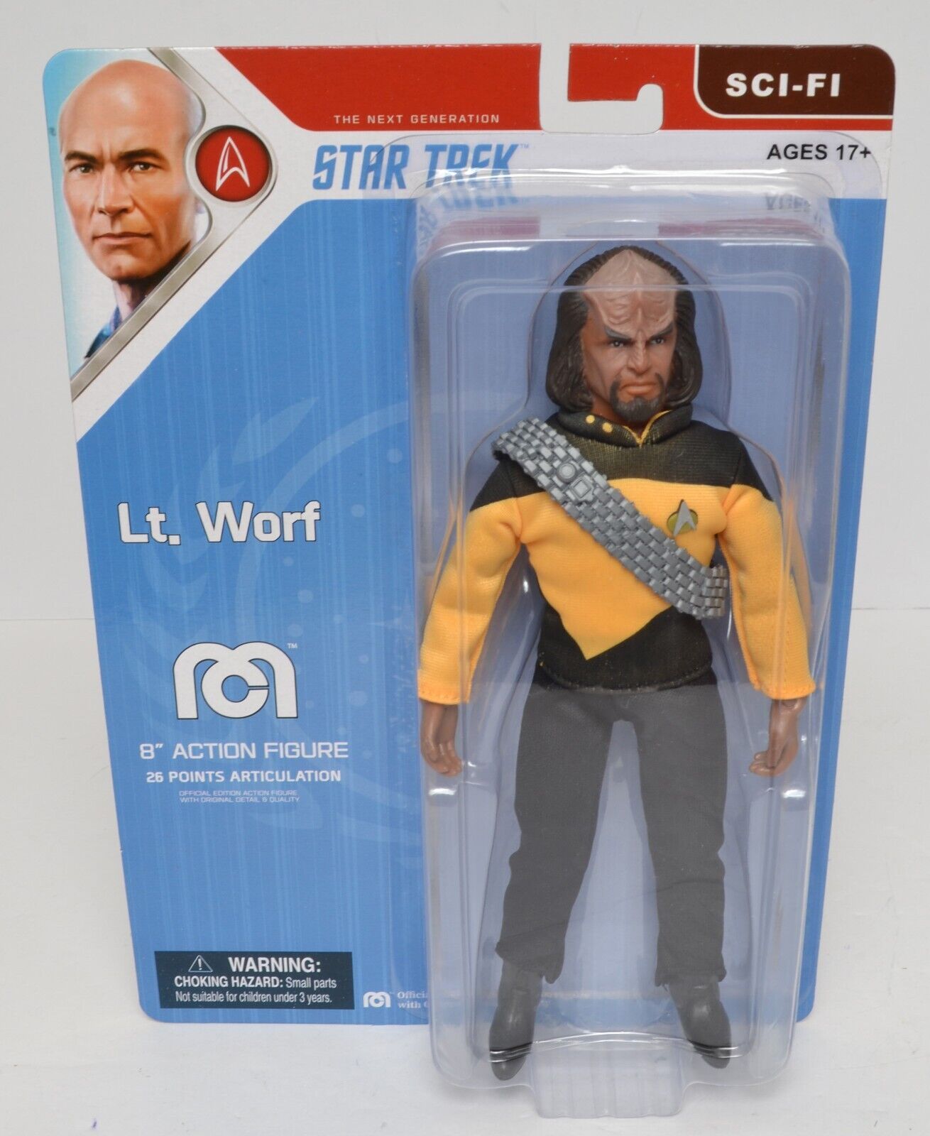 Mego 'Star Trek Next Generation' LT. WORF 8" Figure 2022 New Carded TOPPS Excl.
